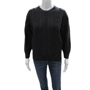 Ferrante Unisex Adults Wool Pullover Sweater Gray Crew Neck Long Sleeve Size M